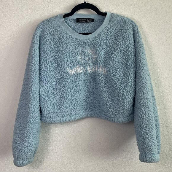 Hello Kitty Sherpa Cropped Sweater - Picture 1 of 3